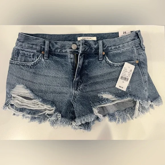 Short En Jean PacSun - Taille 27 - Occasion Très Bon état - Modèle Cuffed (ourlet Retroussé)